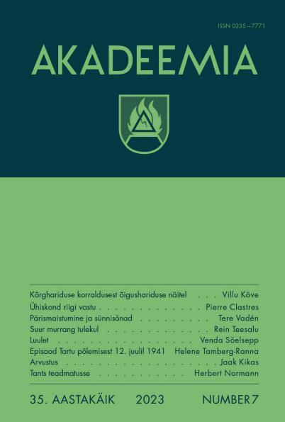 Pisipilt Akadeemia : Eesti Kirjanike Liidu kuukiri Tartus, 2023-07